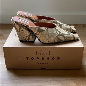 Snakeskin Heeled Mules